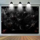 Lofaris Black Spider Web Halloween Photography Backdrop